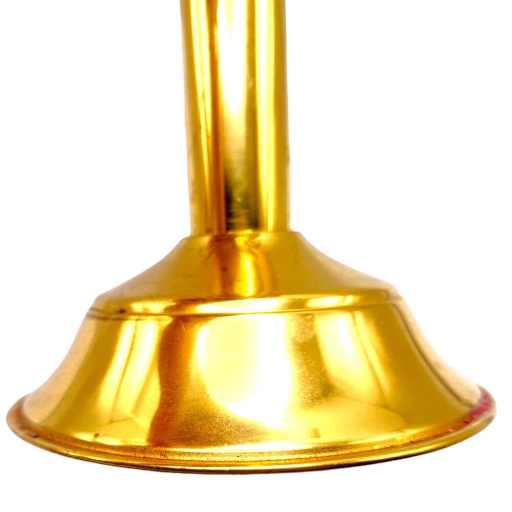 Vintage Gold Brass Candle Stick Holder Oil Lamp Base 6.5" Made In England - Picture 10 of 16